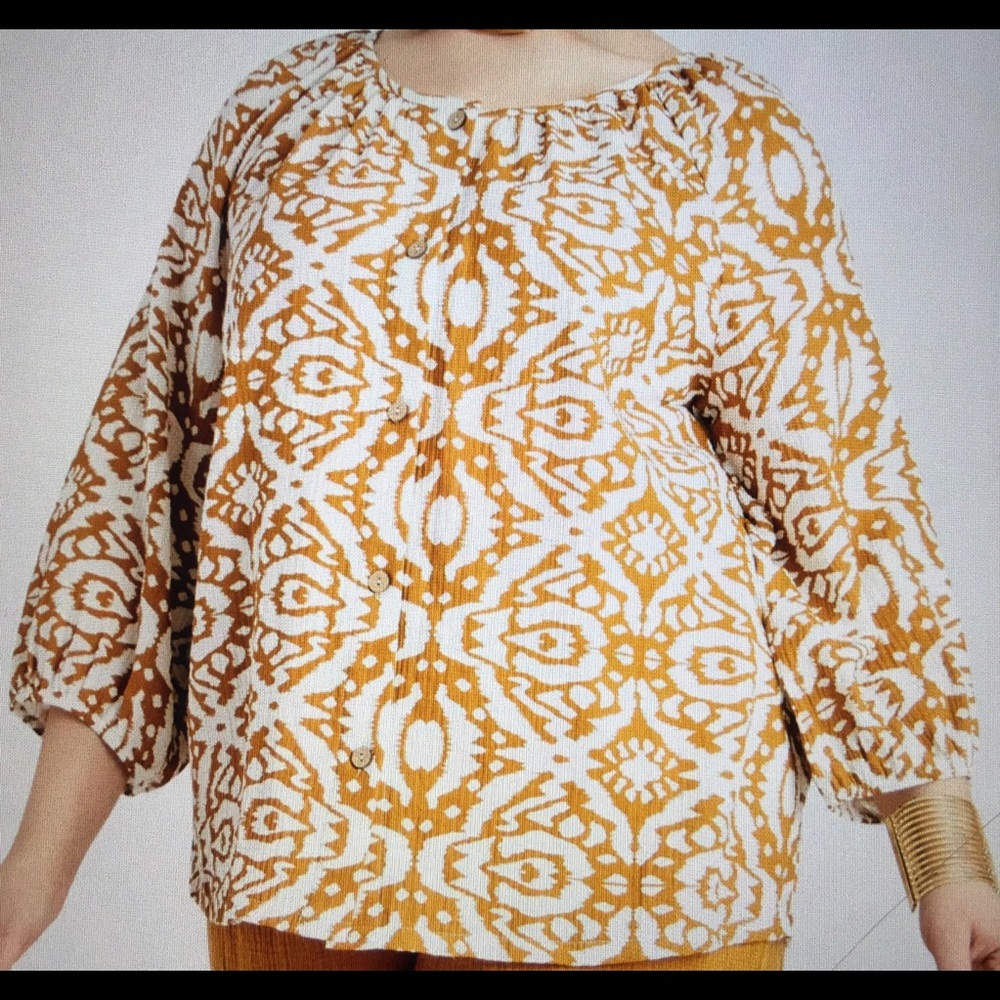 🆕 ASHLEY STEWART  ABSTRACT PRINT BLOUSE NWT